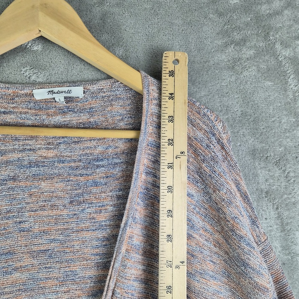 Madewell Sweater Cardigan Womens Large Papaya Marled Summer Ryder Open Front - Picture 4 of 10